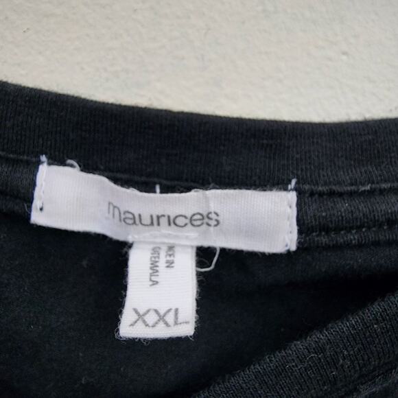 Maurices easy tiger graphic short sleeve shirt with cut-out distressed neckline - Picture 2 of 6